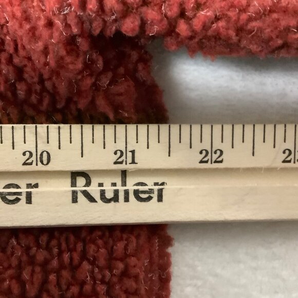 L.L.Bean Regular Fit Sherpa Fleece Jacket Women Size Medium Red Black Trim - Picture 4 of 7